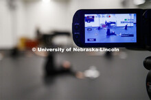 Because of the COVID-19 virus impact on campus, dance instructors record a Pilates workout for their