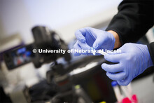 Mark Behrens, Research Lab Manager in Biochemistry, records his BIOC 401L - Laboratory for Elements 