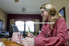 Emily Frenzen, a senior in agricultural and environmental science communication, Zooms in on a class