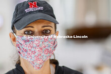 Simone Bilha, a dining service team leader in the Willa Cather Dining Center on City Campus, wears a