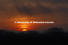 Sunrise along Highway 43 southeast of Lincoln, NE. April 7, 2020. 