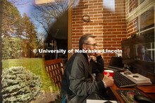 Due to COVID-19 and campus shut down, Chancellor Ronnie Green works from home via Zoom. April 15, 20