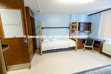 Typical Harper Residence Hall room. To enable first responders and medical personnel to self-isolate