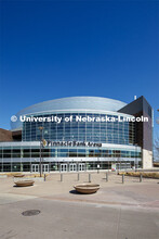 Exterior views of Pinnacle Bank Arena located in the Haymarket of downtown Lincoln, Nebraska. April 
