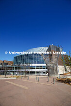 Exterior views of Pinnacle Bank Arena located in the Haymarket of downtown Lincoln, Nebraska. April 