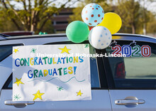 Christ Place Church families gave the Rwandan students a vehicle parade to help celebrate the gradua