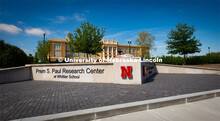 The Prem Paul Research Center at Whittier School sign located in front of the building on Vine Stree