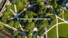 Aerial view of the Donaldson Gardens and the Meiers Commons. City Campus. June 9, 2020. 