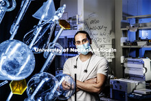 A student in Alexander Sinitskii's chemistry lab. June 22 2020. 