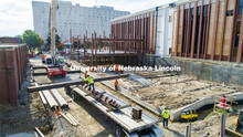 The steel skeleton goes up for the Engineering Phase 1 construction to replace the Link. Work contin