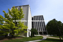 Exterior shot of Hamilton Hall. July 1, 2020. 