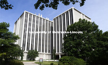 Exterior shot of Hamilton Hall. July 1, 2020. 