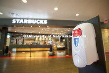 Hand Sanitizer stations are available throughout the Nebraska Union. July 13, 2020. 