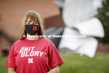 Roni Miller, senior in political science and Spanish, and ASUN President wears a mask to keep up her