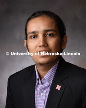 Studio portrait of Nawaraj Dulal, Graduate Research Assistant, Plant Pathology. August 12, 2020. 