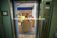 Students and family members used the stairs to avoid congestion in the lobby so the USS movers (Univ