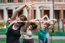 Students participate in yoga during Wellness Fest at Meier Commons. August 22, 2020. 