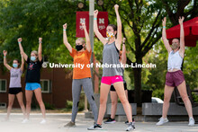Students dance during Wellness Fest at Meier Commons on Saturday, Aug. 22, 2020, in Lincoln, Nebrask