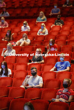 Students listen to lecturer Trisha Vickrey during her Organic Chemistry lecture in the Lied Center. 