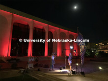 Students in Walker Pickering's PHOT 263 - Studio Photography class work late into the night using th