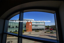 Looking out the window of Innovation Commons Conference Center at Nebraska Innovation Campus. Septem