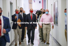 UNL Harlan Vice Chancellor for IANR and NU Vice President Mike Boehm, left, Governor Pete Rickets an
