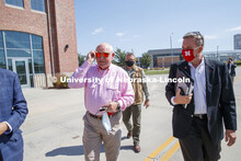 United States Secretary of Agriculture Sonny Perdue and UNL Chancellor Ronnie Green leave the Nebras