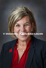 Studio portrait of Julie Kroese, Administrative Associate, Office of the Chancellor. 