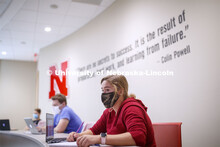 Students in an accounting 831 course in a classroom in Hawks Hall. September 14, 2020. 