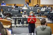 Colleen Medill, Professor, College of Law, teaches property law in the college auditorium. September