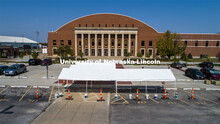 The randomized mitigation testing site is located in the East Stadium loop, immediately south of the