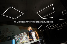 Alexandra Schroder, a senior in Nutritional Science and Dietetics from Holdrege, Nebraska, studies i