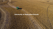 A combine works through a corn field north of Adams, NE. Fall harvest. October 7, 2020. 