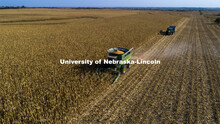 A combine works through a corn field north of Adams, NE. Fall harvest. October 7, 2020. 