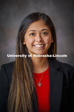 Studio portrait of Jocelyn Covarrubias, McNair Scholar. October 8, 2020. 