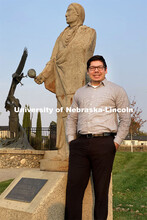 Sandy “Macky” Scott photographed in Winnebago, NE, for  Indigenous People’s day story.  Octobe