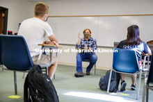Tyler White, associate professor of practice in political science, teaches his Introduction to Natio
