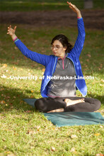 Yoga in the Leaves was hosted by Campus Rec in the Maxwell Arboretum on East Campus. October 15, 202