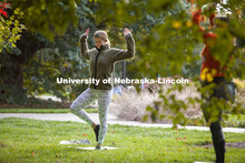 Yoga in the Leaves was hosted by Campus Rec in the Maxwell Arboretum on East Campus. October 15, 202