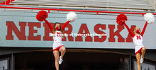Cornhusker Marching Band, Cheer Squad and Homecoming Royalty met in the empty Memorial Stadium to re