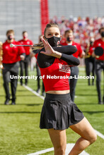 Cornhusker Marching Band, Cheer Squad and Homecoming Royalty met in the empty Memorial Stadium to re