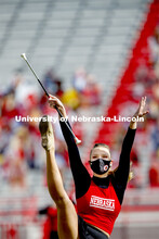 Cornhusker Marching Band, Cheer Squad and Homecoming Royalty met in the empty Memorial Stadium to re