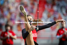 Cornhusker Marching Band, Cheer Squad and Homecoming Royalty met in the empty Memorial Stadium to re