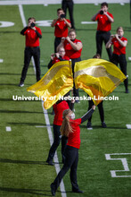 Cornhusker Marching Band, Cheer Squad and Homecoming Royalty met in the empty Memorial Stadium to re