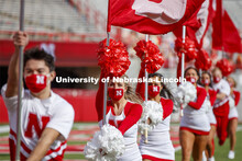 Cornhusker Marching Band, Cheer Squad and Homecoming Royalty met in the empty Memorial Stadium to re