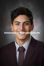 Studio portrait of Noah Garcia, McNair Scholar. October 22, 2020. 