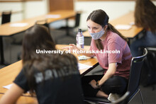 Students in Loukia Sarroub’s TEAC 438/838 Linguistics in Learning and Language Contexts class work