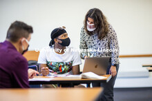 Students in Loukia Sarroub’s TEAC 438/838 Linguistics in Learning and Language Contexts class work
