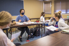 Students in Barbara Terwilliger’s Health and Wellness in the Elementary Classroom course in small 