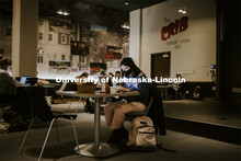 Madeline Reddel, a senior from Omaha, studies in the Crib in the Nebraska Union. City campus. Novemb